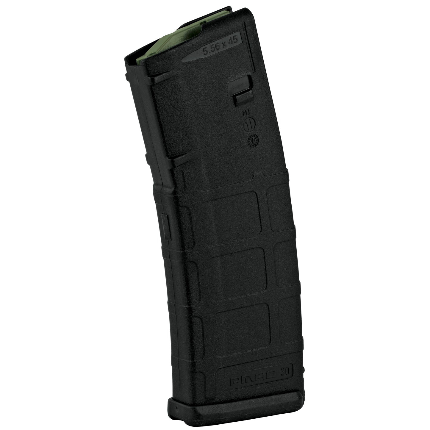 Black rifle magazine on a white background