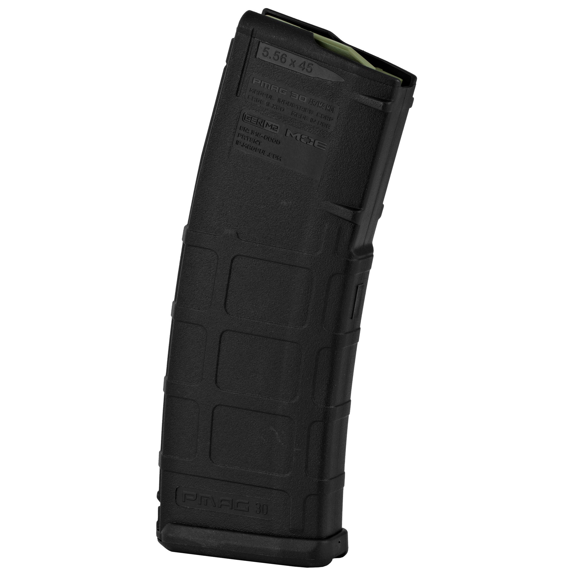 Black rifle magazine on a white background